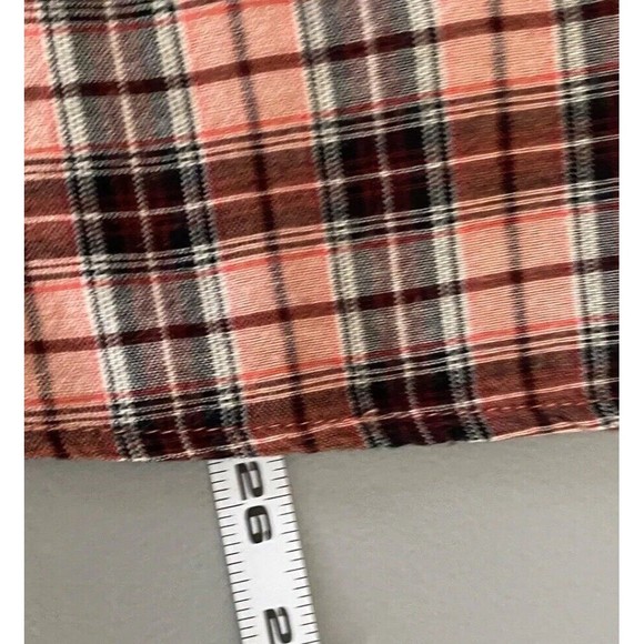 Maison Scotch Western Shirt Womens 3 Mixed Plaid Smiley Pockets Studded US 8 - Picture 15 of 15